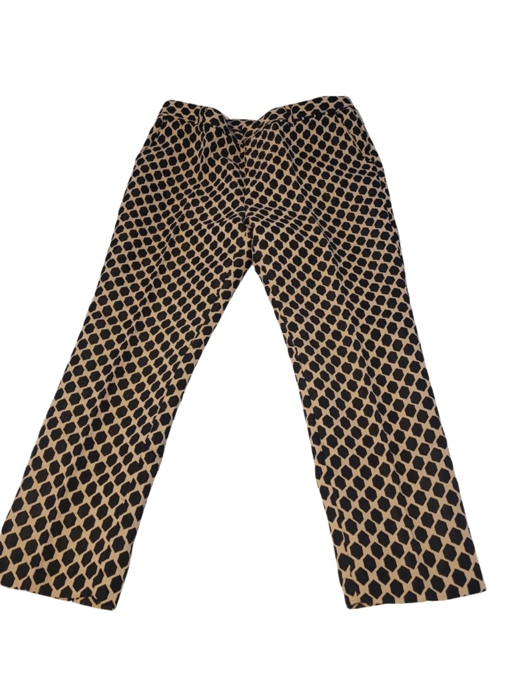 Men's Black and Tan Geo-Print Chinos